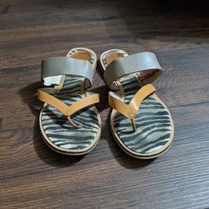 Nine West Love Somebody Zebra Print Leather Sandal